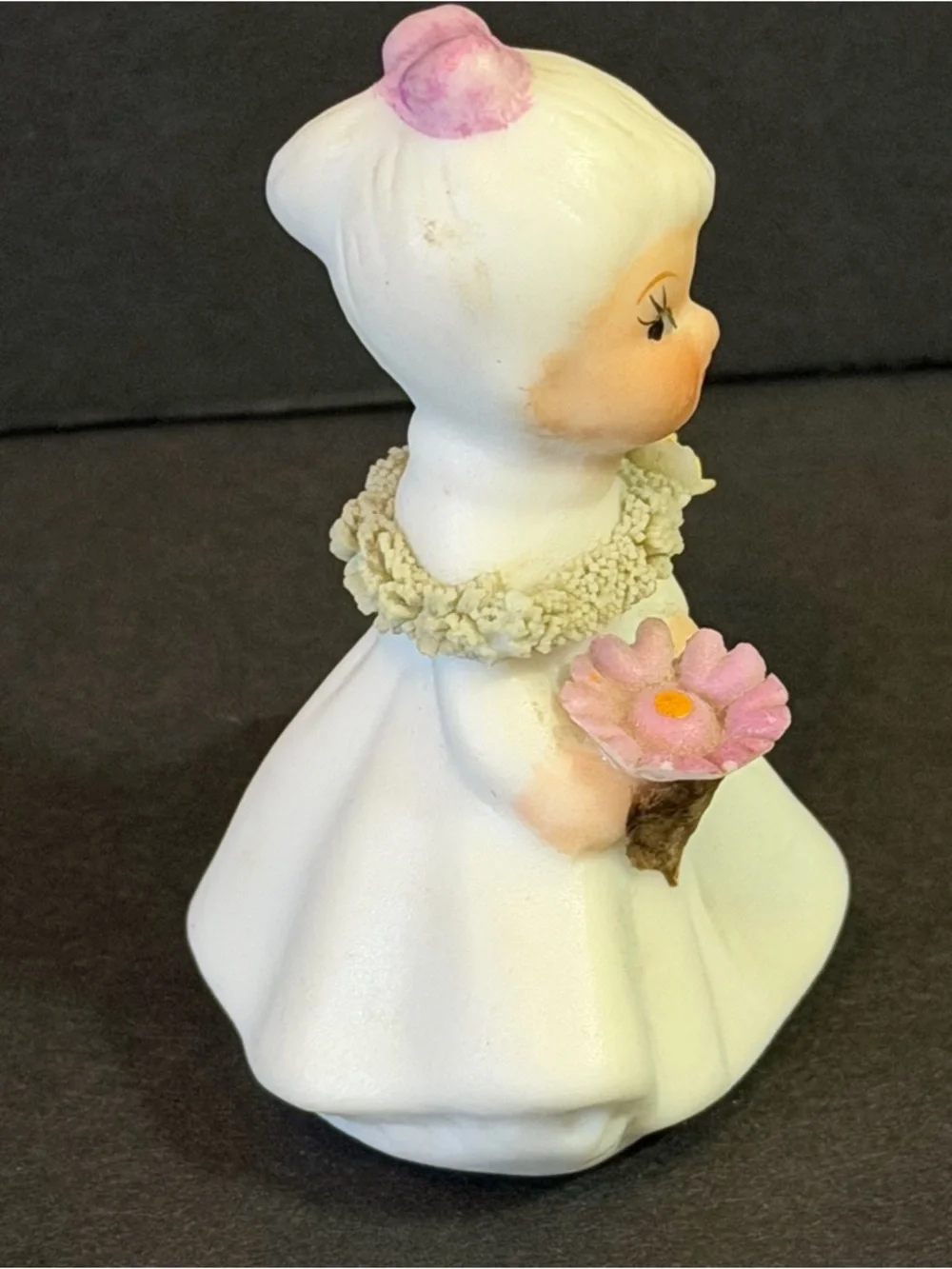 Vintage Napco Flower Girl of the Month October Pink Cosmos Bone China Figurine